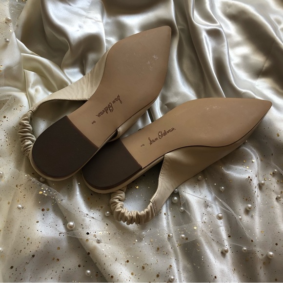 San Edelman White Pointed Toe Whitney Slingback - Picture 8 of 15